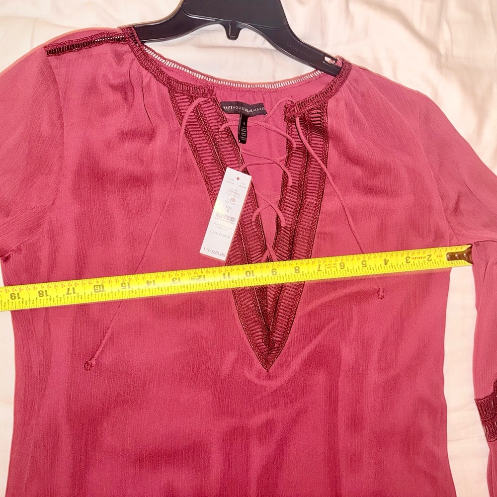 White House Black Market Burgundy-red Blouse, brand new with tag - Picture 6 of 7